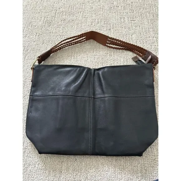 Carbon2Cobalt "All-In Bag" Leather Shoulder Bag- New Without Tags - Picture 4 of 7